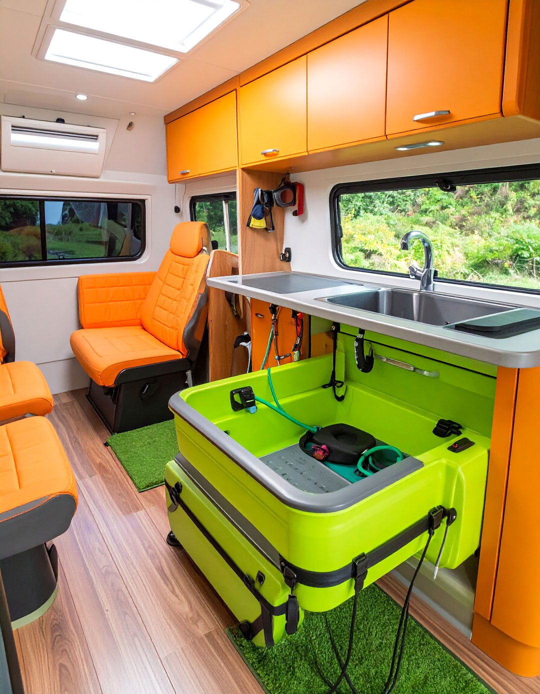 Compact RV Mobile Dog Wash Setup - 25 Dog Wash Station Ideas