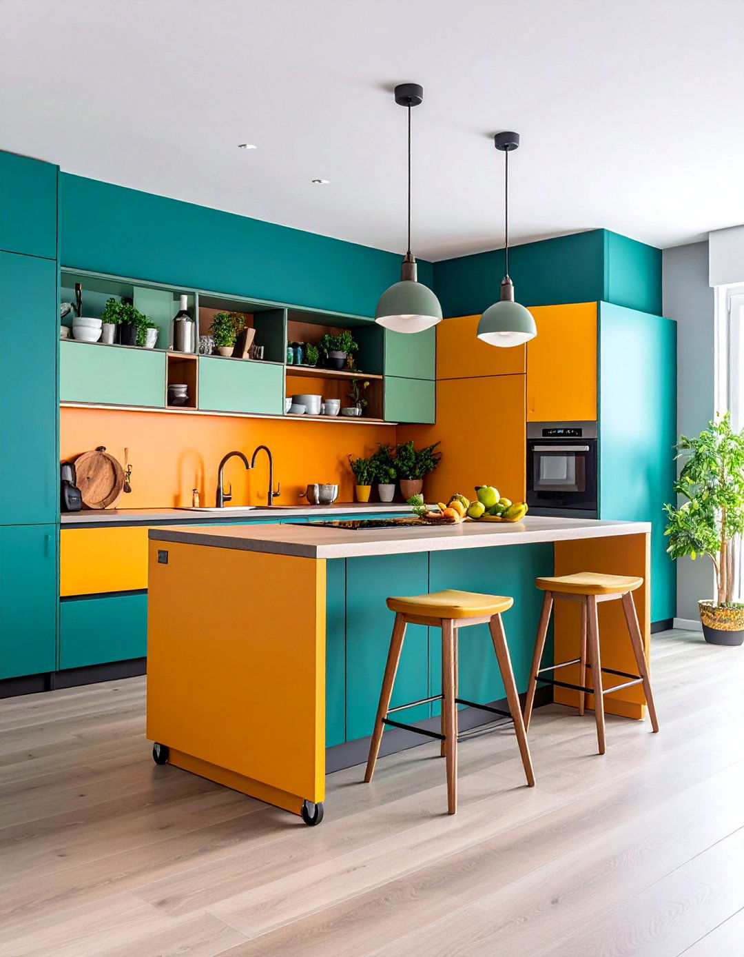 Compact Rolling Kitchen Island with Breakfast Bar - 25 Studio Furniture Ideas