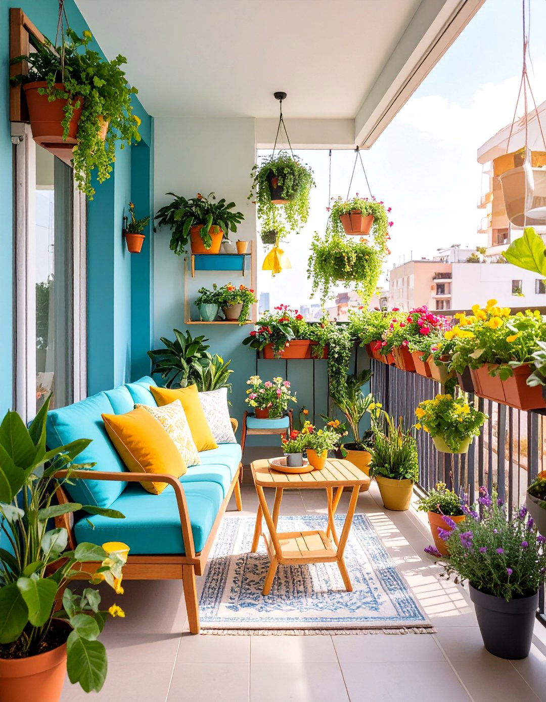 Compact Studio Balcony with Space Saving Solutions - 25 French Balcony Ideas