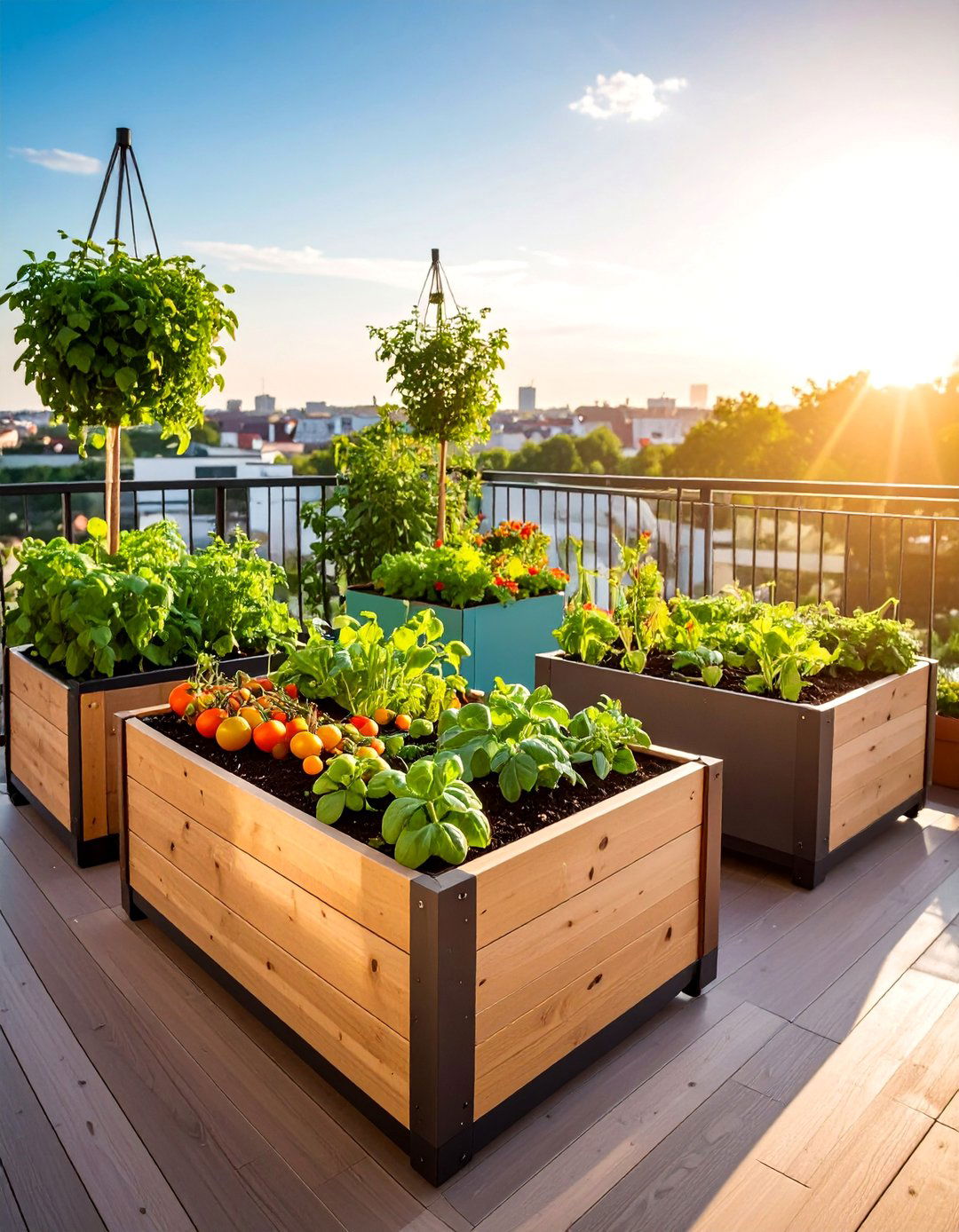 Compact Vegetable Garden with Intensive Planting - 25 Balcony Garden Ideas