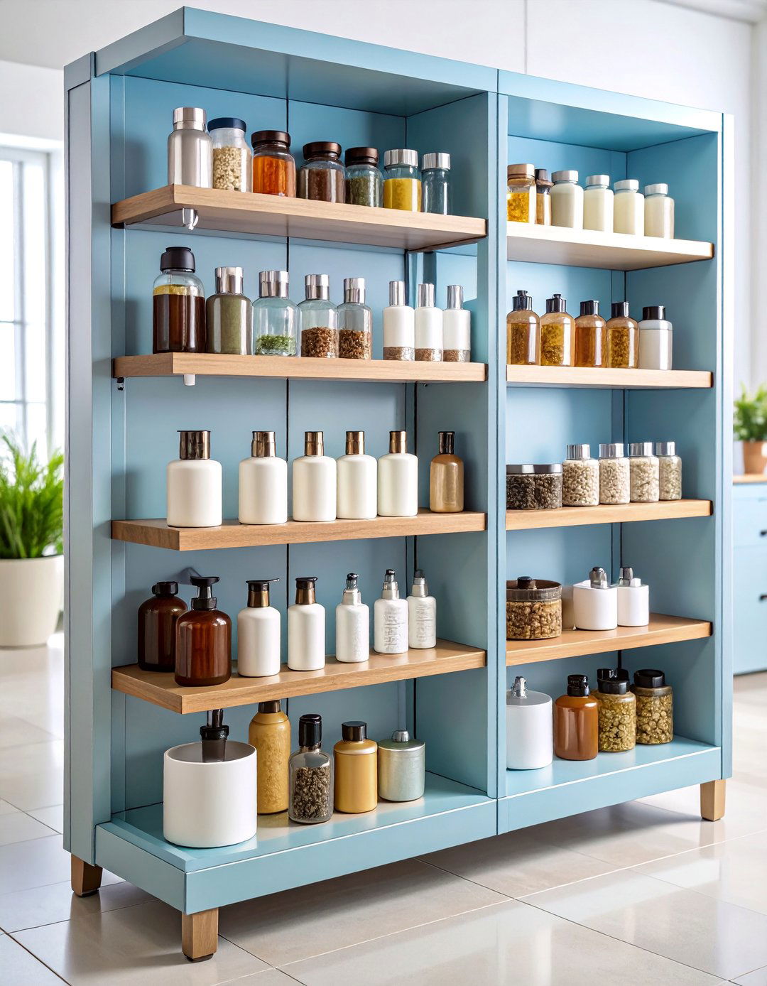 Compartmentalized Spice Rack Adaptation for Small Bottles