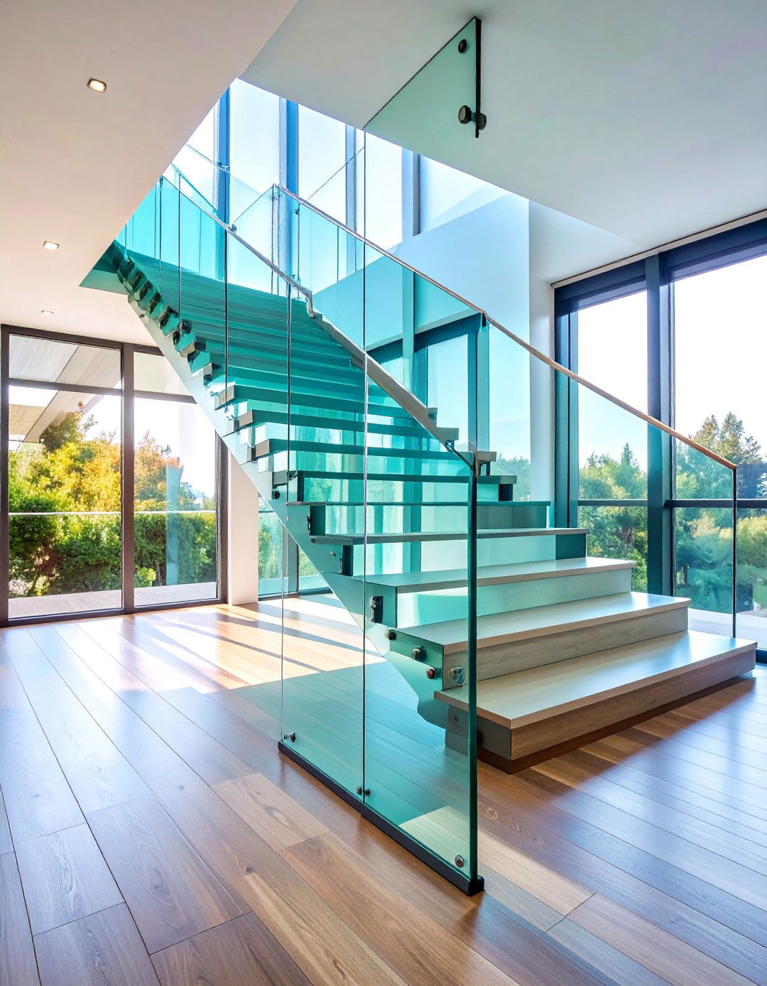 Completely Frameless Glass Installation - 25 Stair Railing Ideas