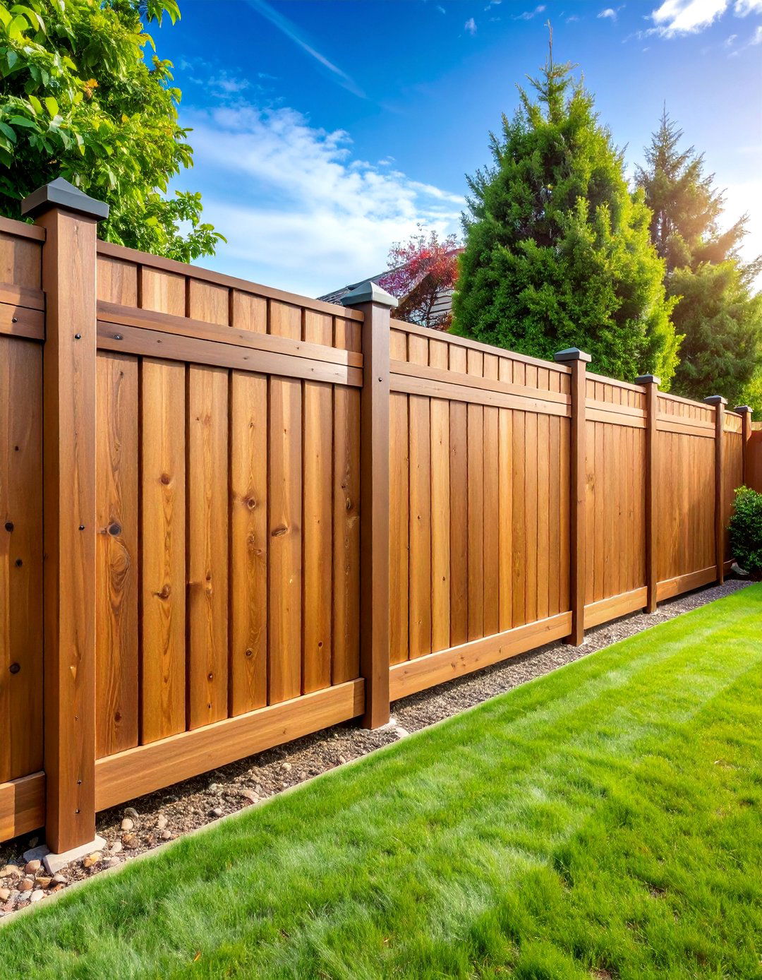 Composite Board on Board Fence - 25 Privacy Fence Ideas