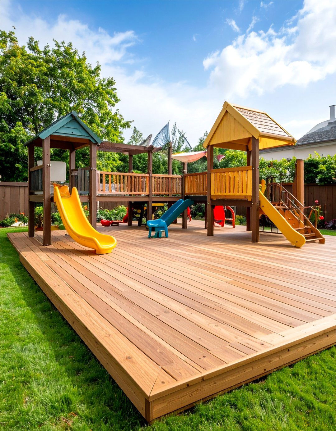Composite Deck with Childrens Play Integration and Safety Features - 25 Composite Deck Ideas