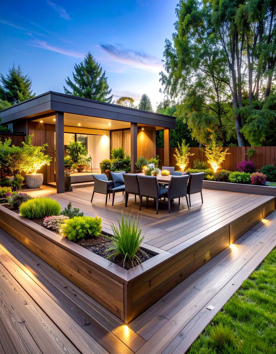 Composite Deck with Integrated Planters and Gardens - 25 2nd Floor Deck Ideas