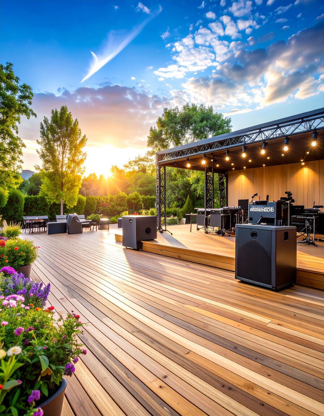 Composite Deck with Music Performance and Audio Entertainment - 25 Composite Deck Ideas