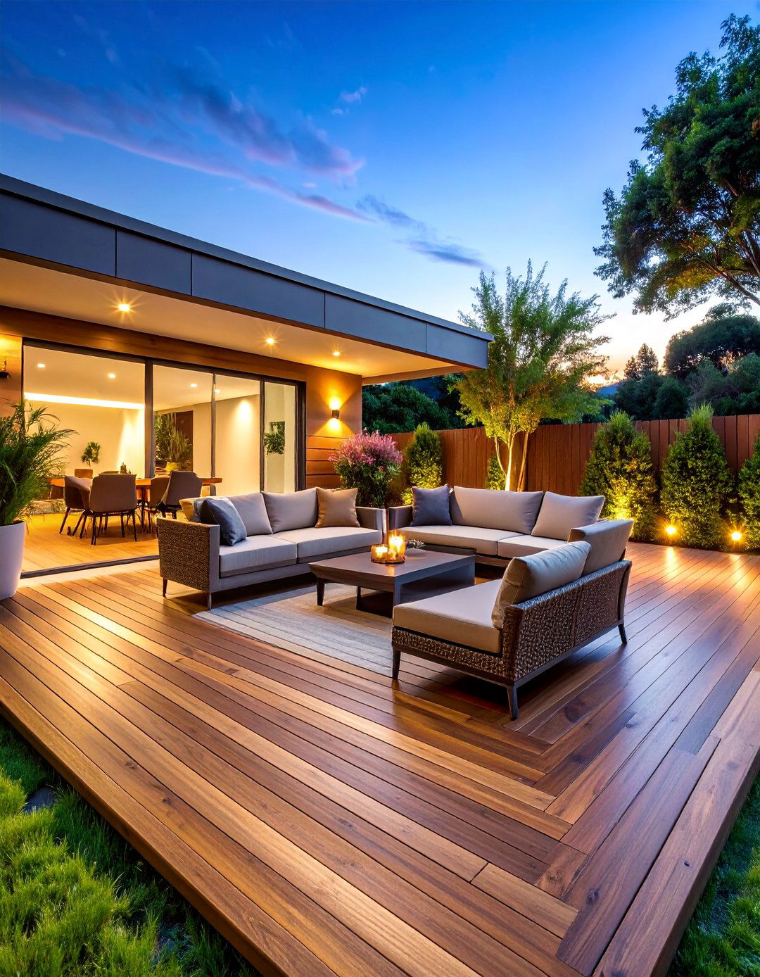 Composite Decking Patio with Sleek Contemporary Lines - 25 Patio Flooring Ideas