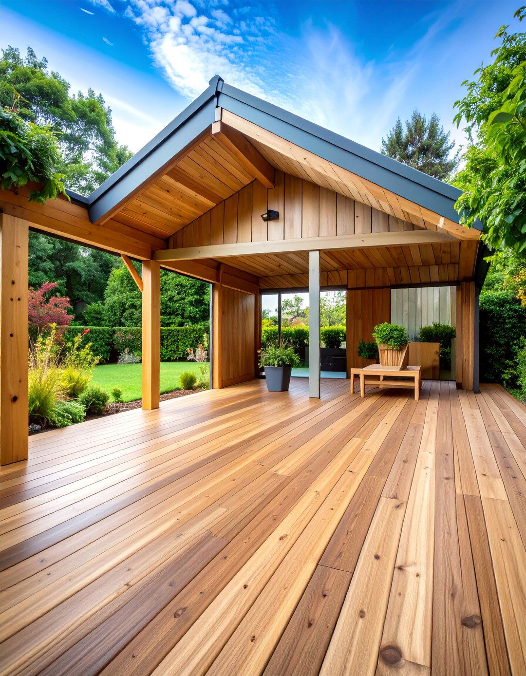 Composite Decking Shed Floor with Drainage Gaps - 25 Shed Floor Ideas