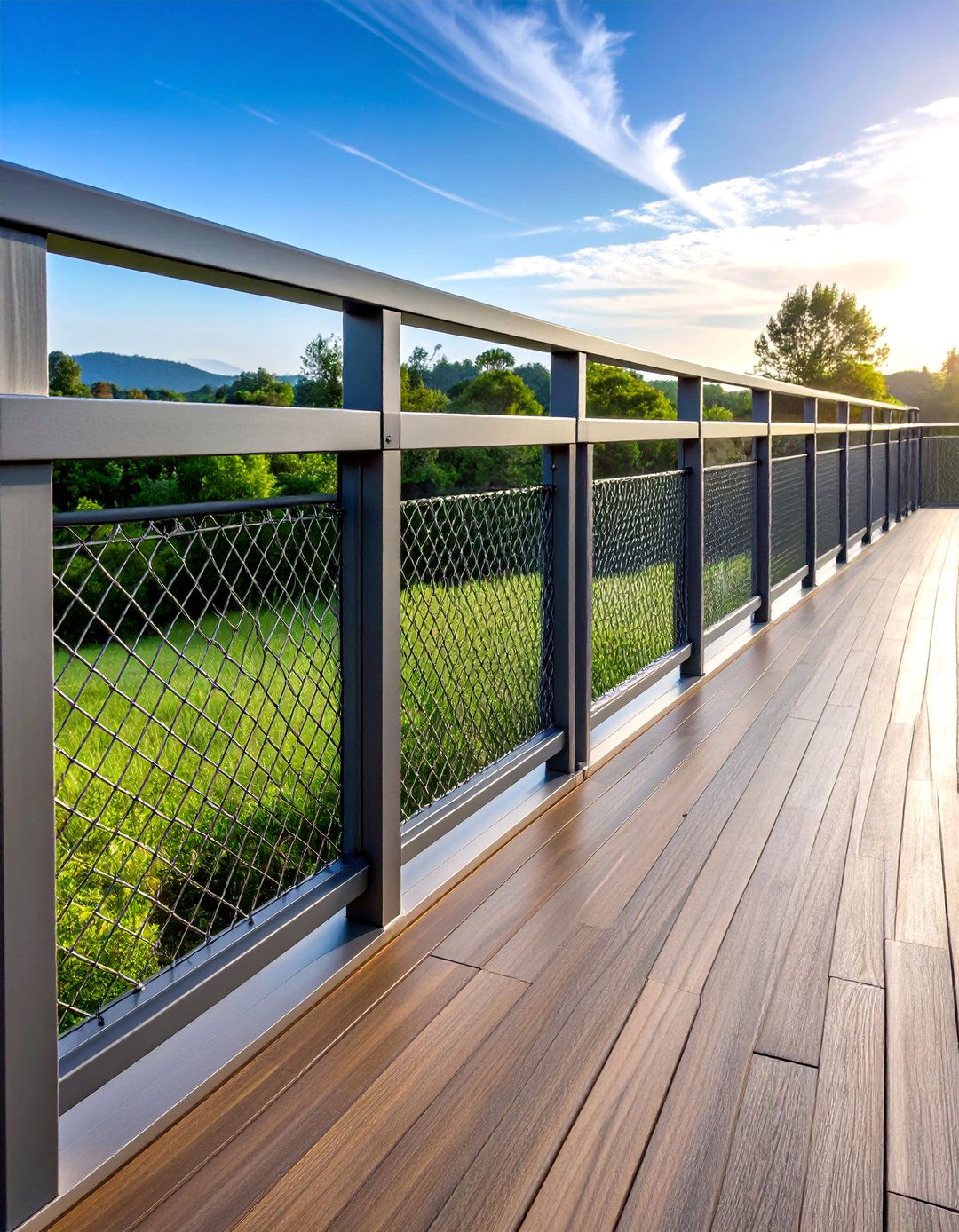 Composite Frame Hog Wire Railing System - 25 Hog Wire Deck Railing Ideas