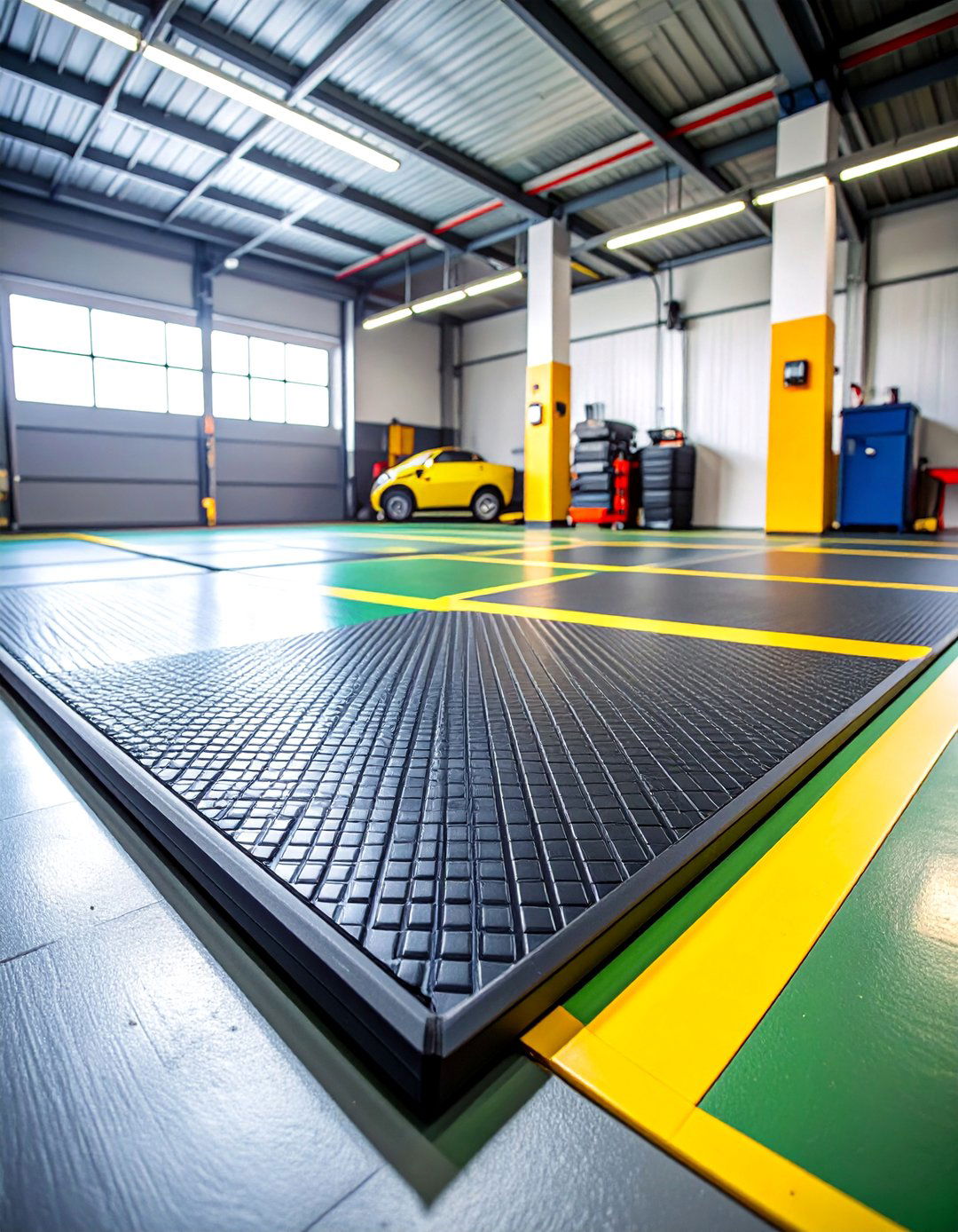 Composite Garage Mats with Oil Resistant Surface - 25 Garage Flooring Ideas