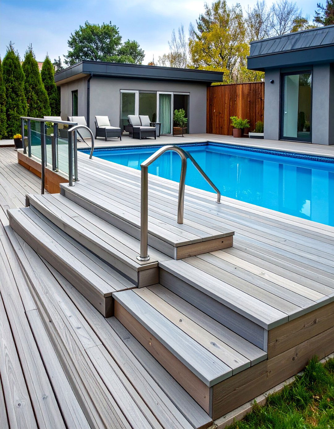 Composite Pool Deck with Safety First Design Features - 25 Composite Deck Ideas
