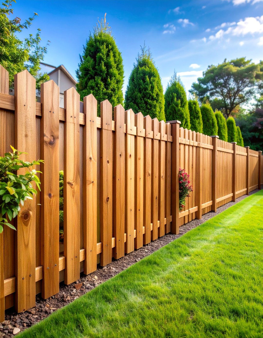 Composite Privacy Fence with Wood Grain Texture - 25 Types of Fences
