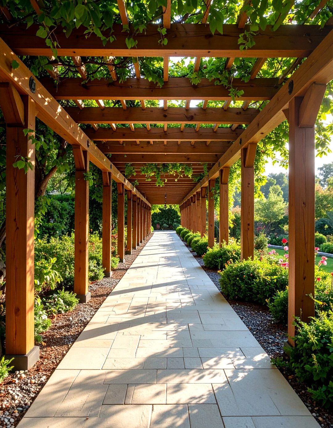 Composite Walkway with Pergola Cover - 25 Composite Walkway Ideas