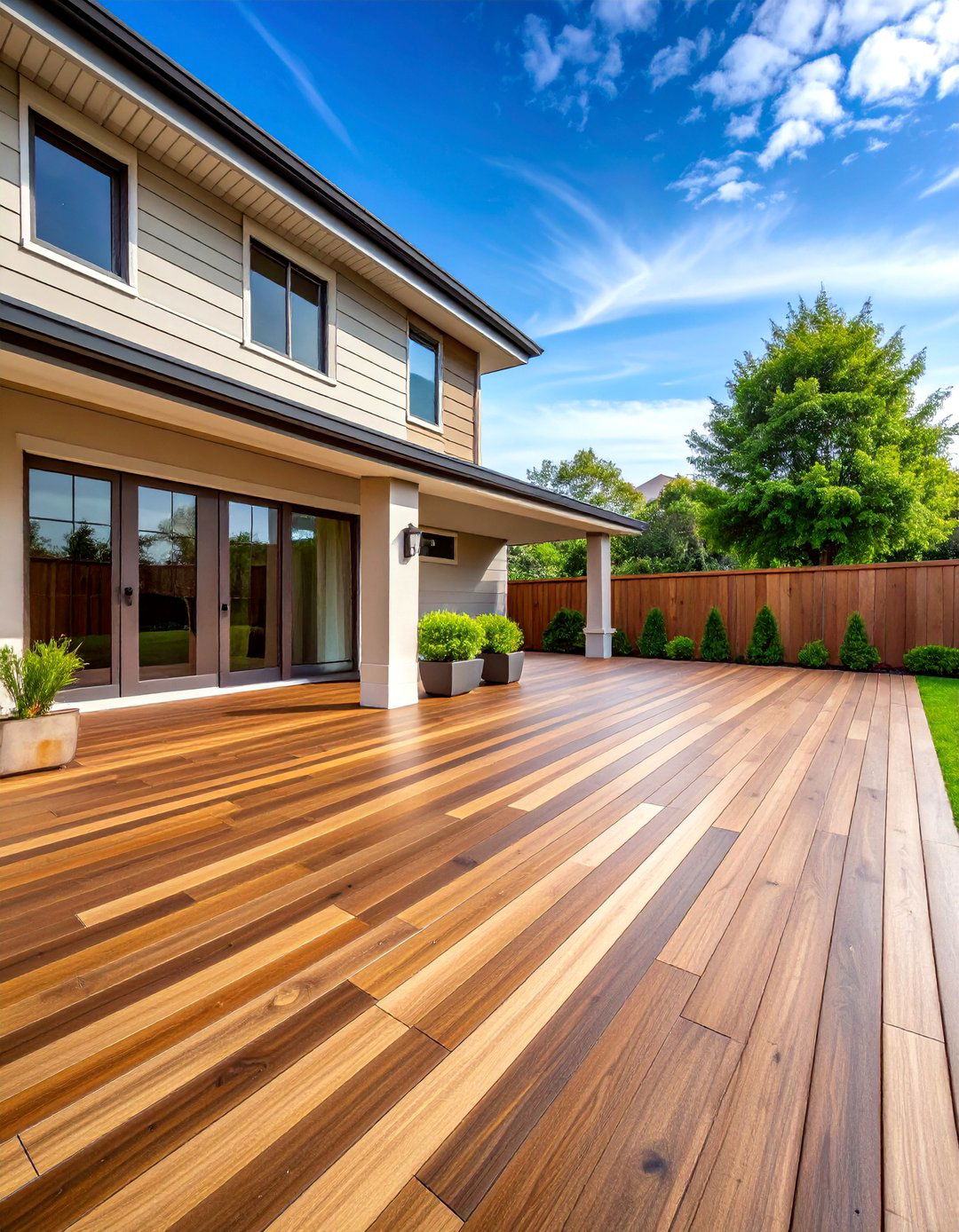 Composite Wood Look Herringbone Deck - 25 Deck Flooring Ideas