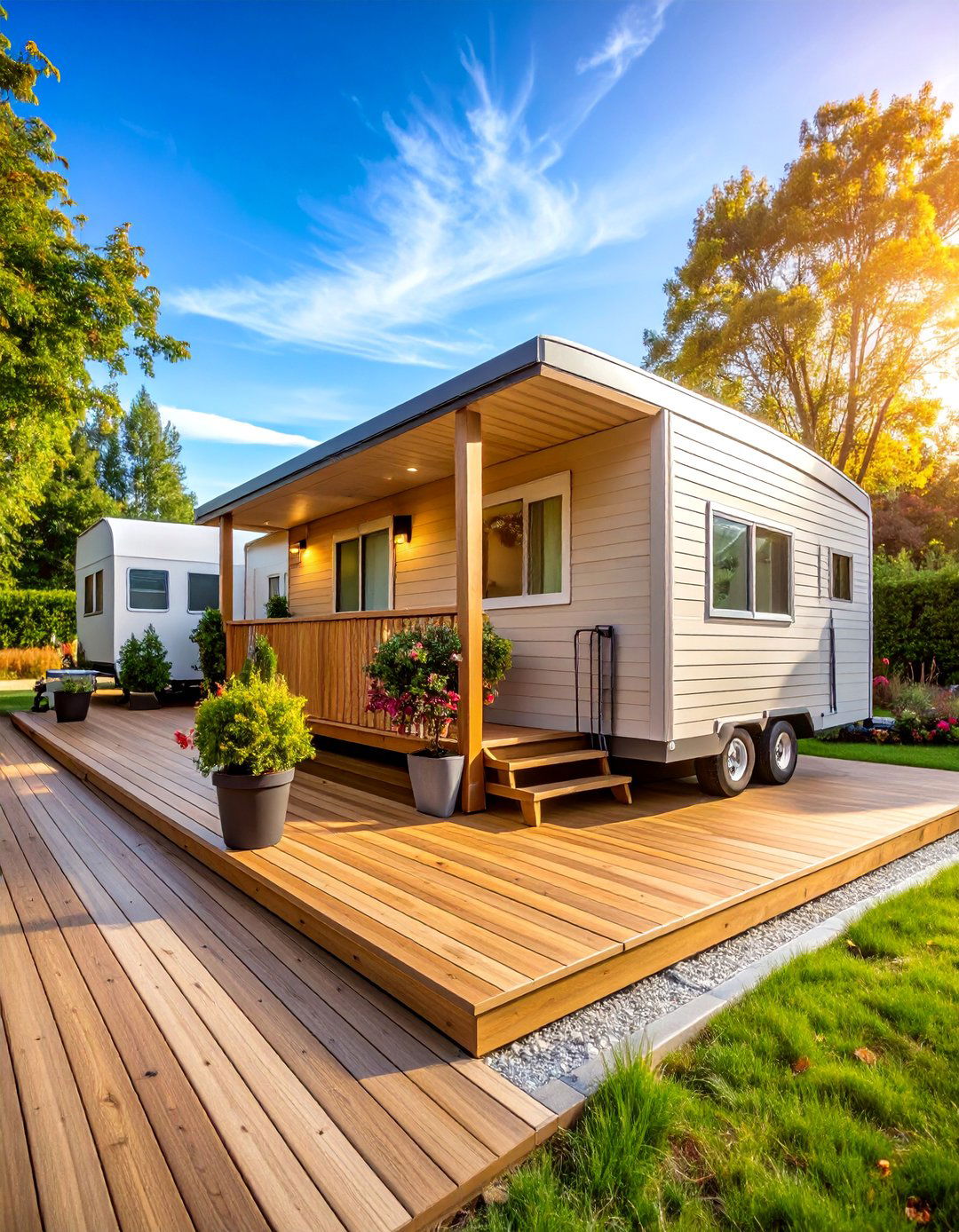 Composite Wood Look Planks with Natural Grain - 25 Mobile Home Siding Design Ideas