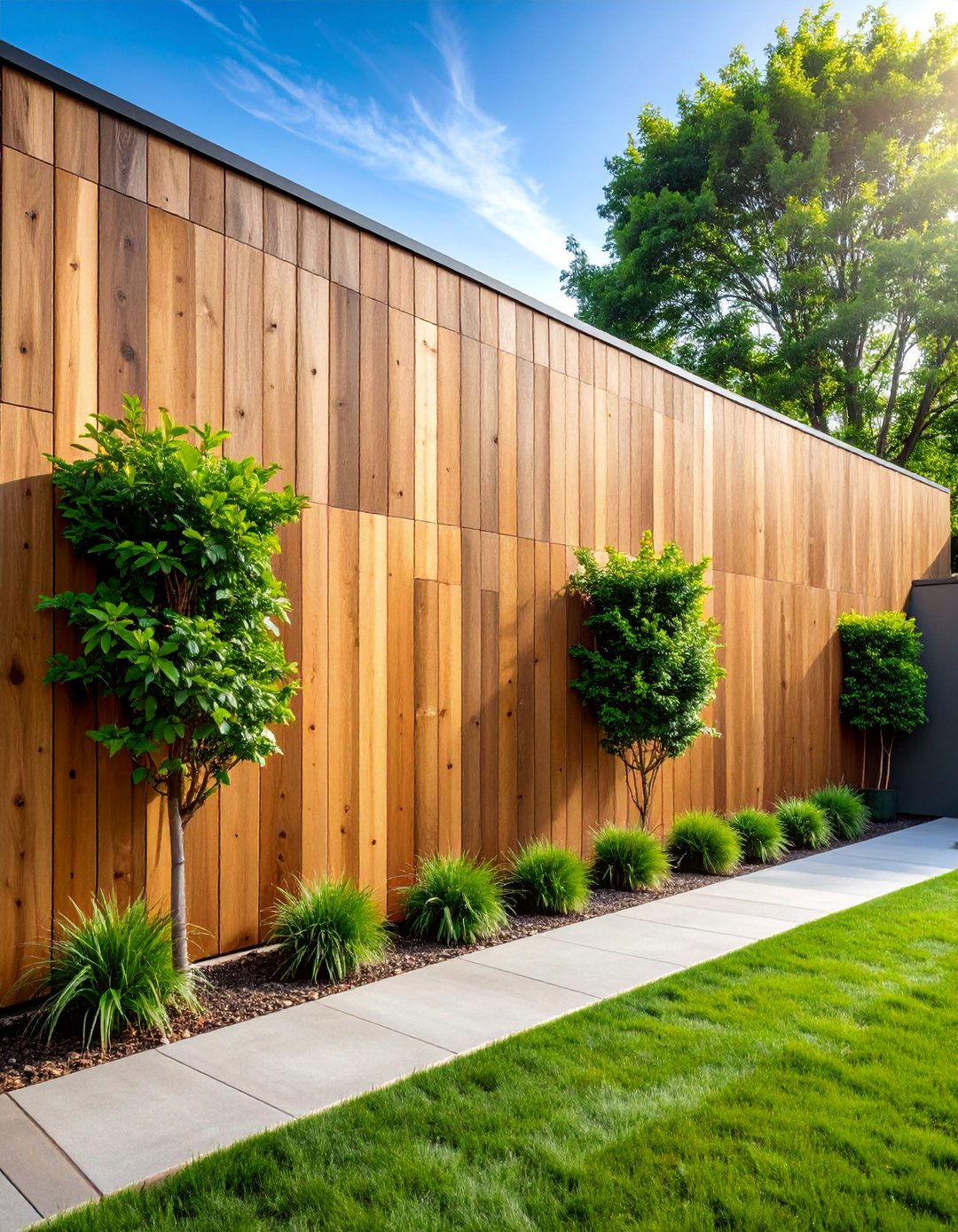 Composite and Natural Wood Hybrid - 25 Wood Retaining Wall Ideas