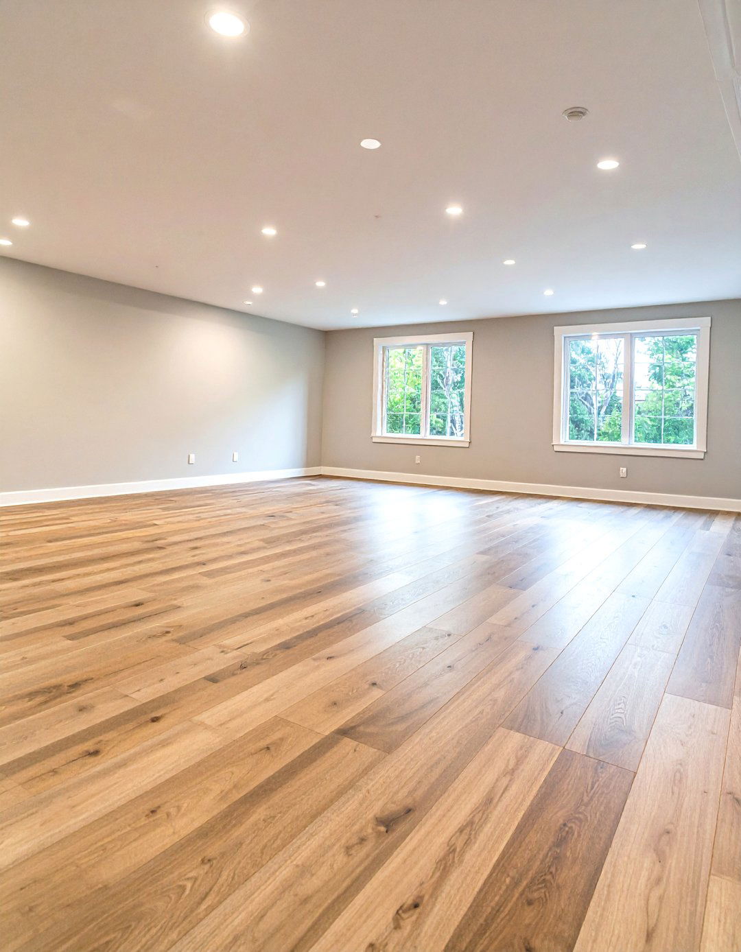 Concrete Basement Floor with Wood Grain Overlay Pattern - 25 Concrete Basement Floor Ideas