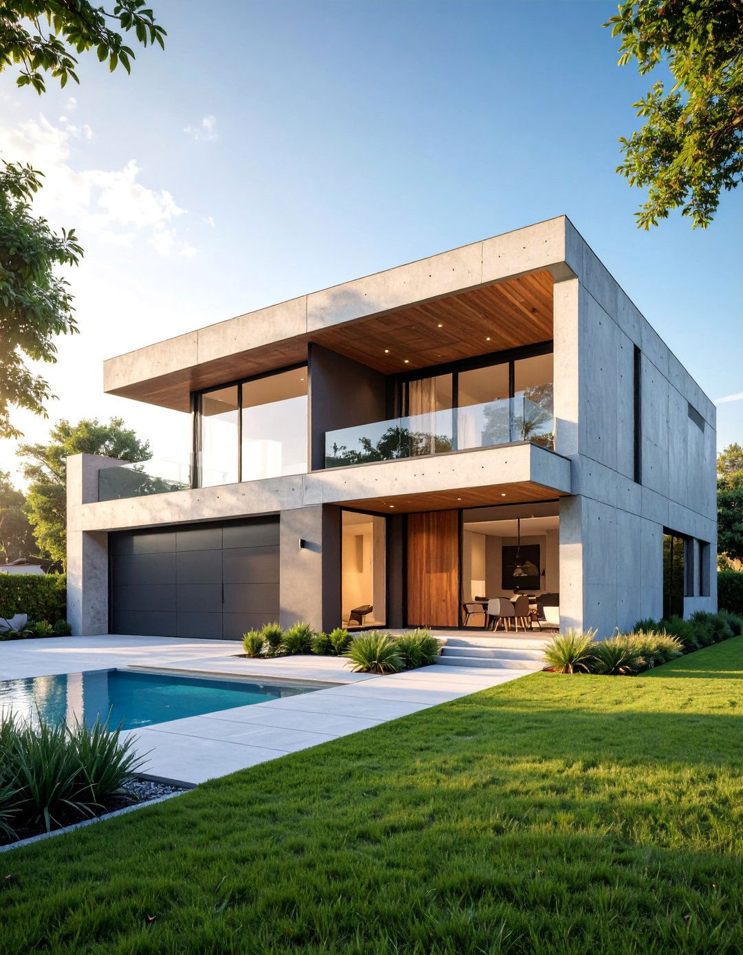 Concrete Block Construction with Minimalist Details - 25 Minimalist House Exterior Ideas