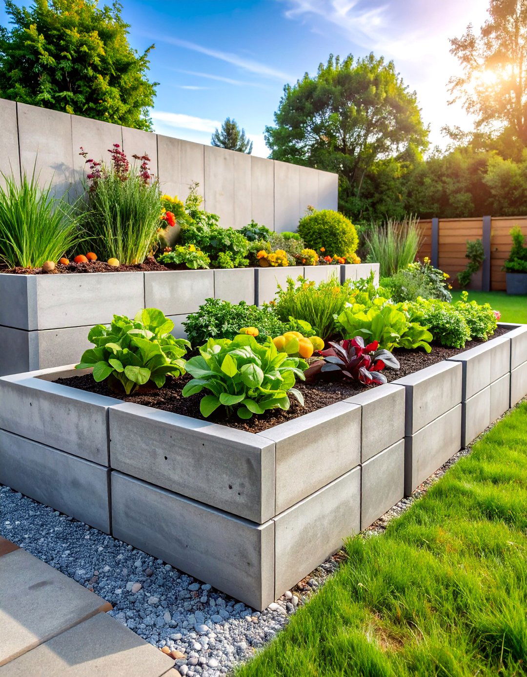 Concrete Block Modular Raised Garden Bed - 25 Raised Garden Bed Ideas
