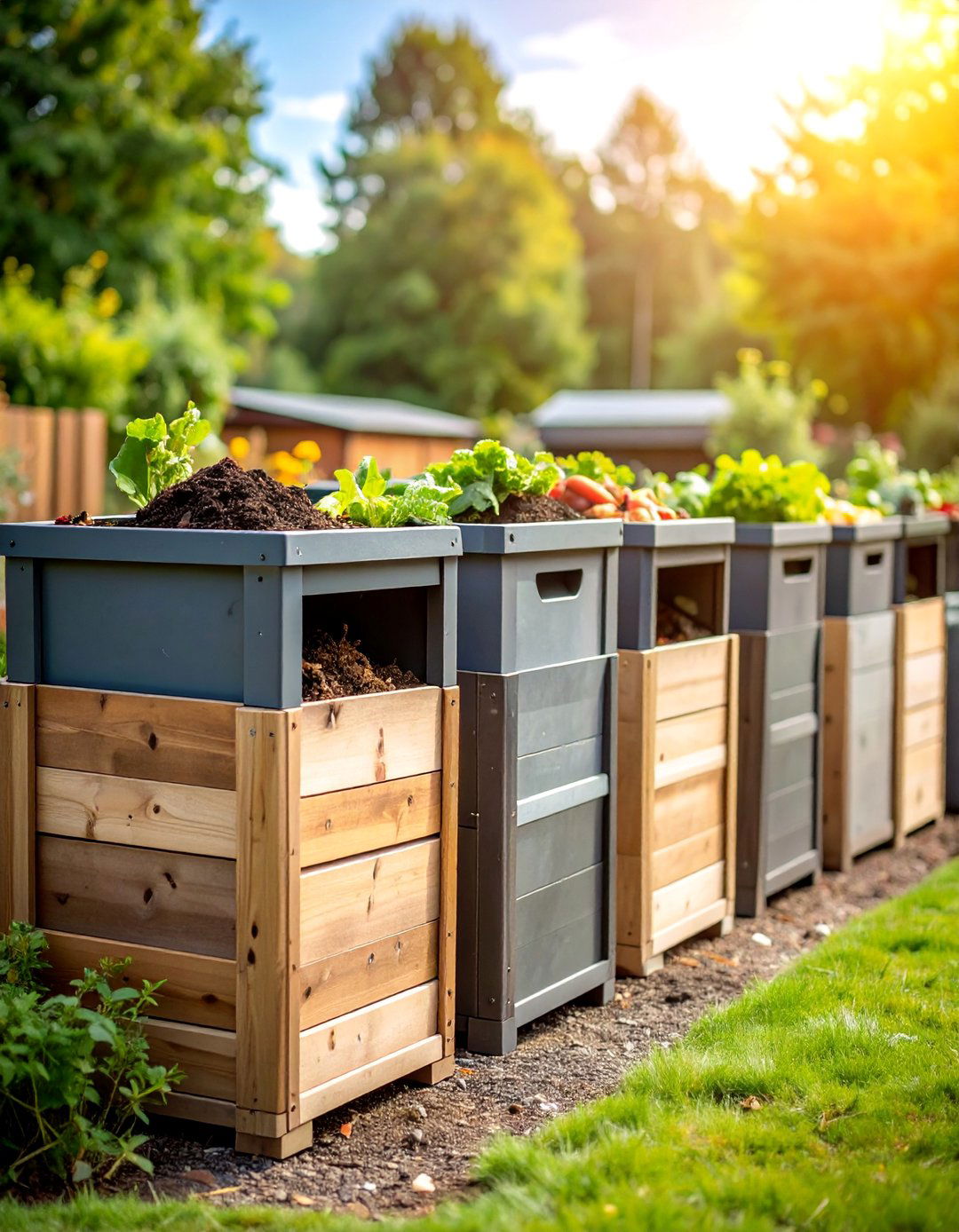 Concrete Compost and Recycling Centers - 25 Concrete Garden Ideas