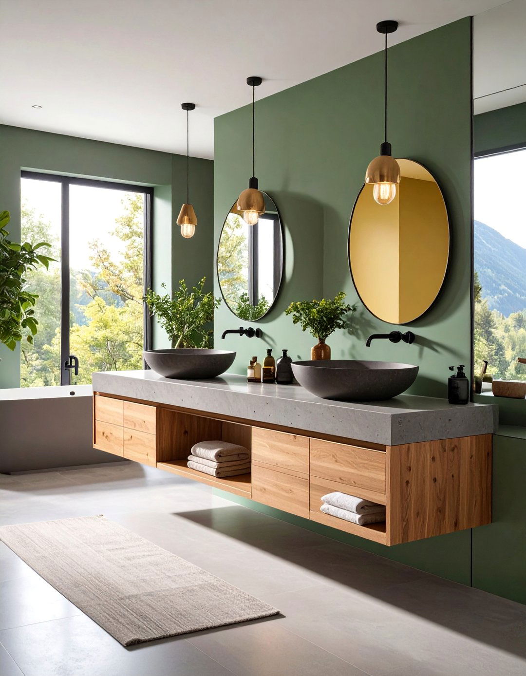 Concrete Countertop Integration - 25 Concrete Bathroom Ideas