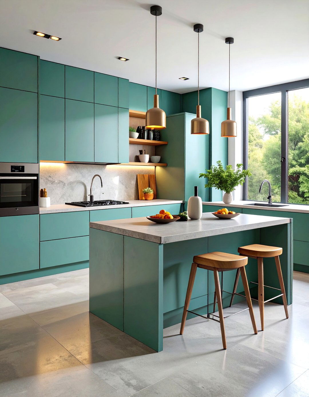 Concrete Countertops with Backsplash Integration - 25 Concrete Countertop Ideas