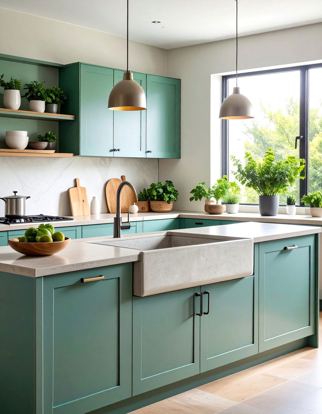 Concrete Countertops with Integrated Sink Design - 25 Concrete Countertop Ideas