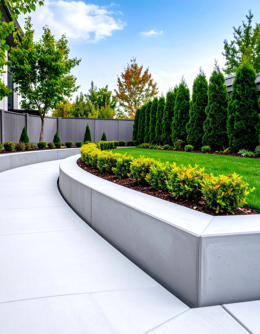 Concrete Curb Mulch Borders - 25 Mulch Edging Ideas