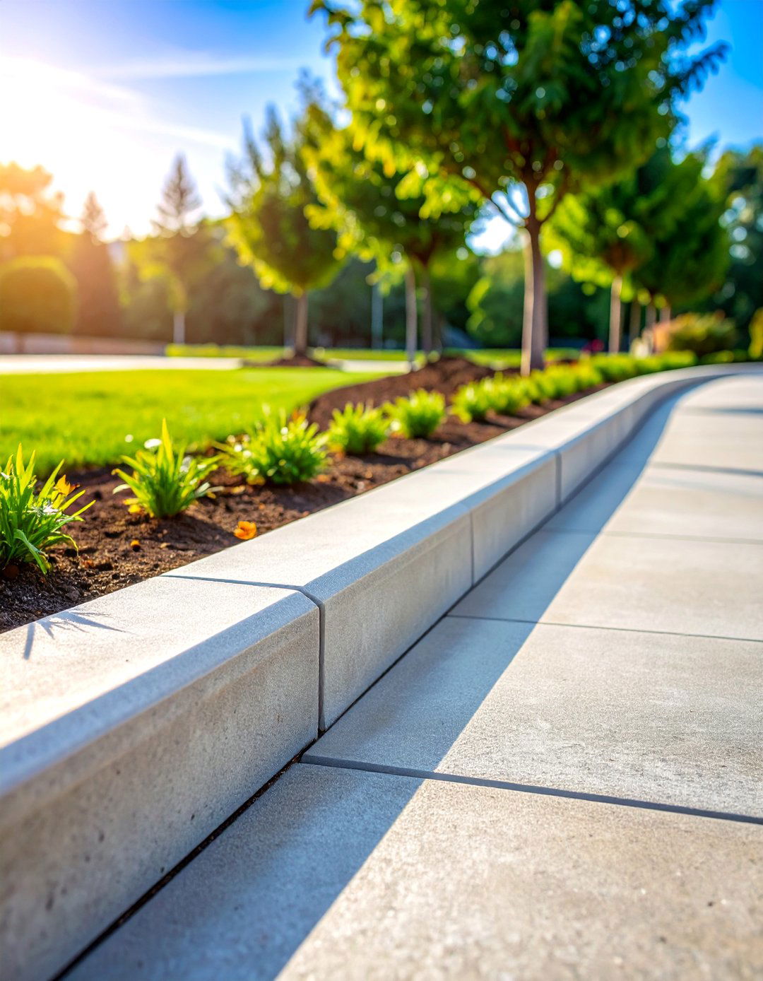 Concrete Curbing Borders - 25 Gravel Driveway Edging Ideas