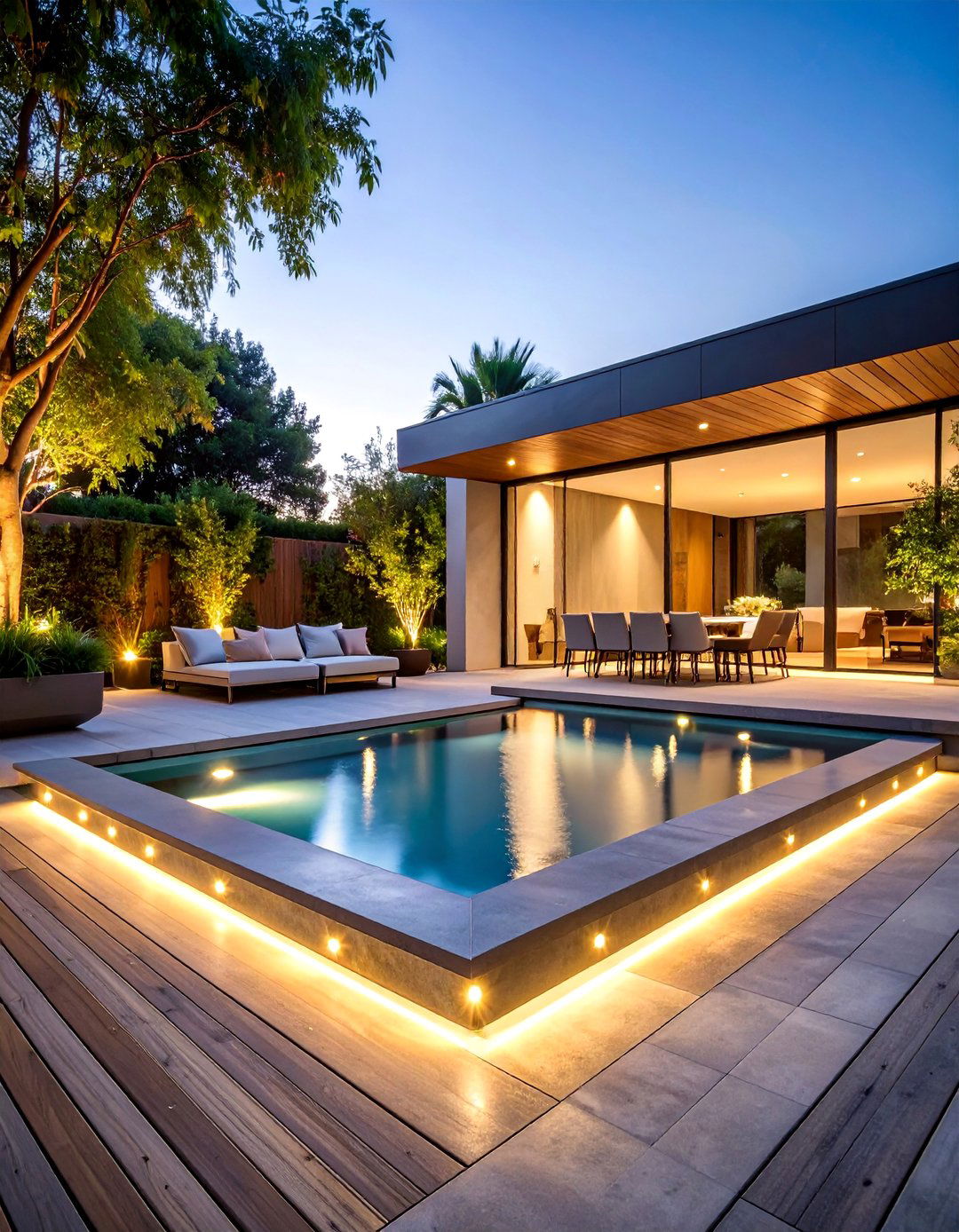 Concrete Deck with Water Feature Integration - 25 Concrete Deck Ideas
