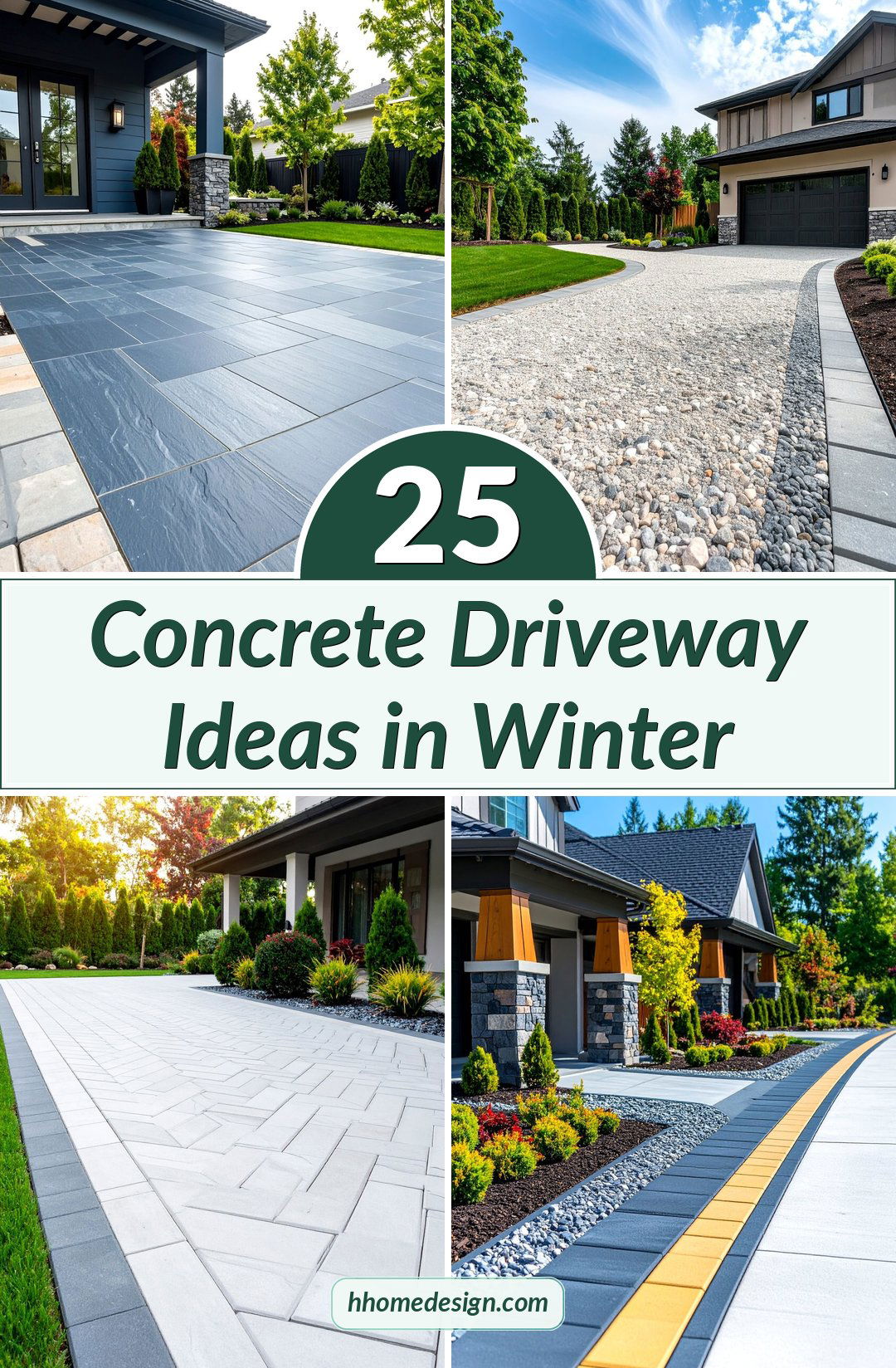 25 Concrete Driveway Ideas in Winter