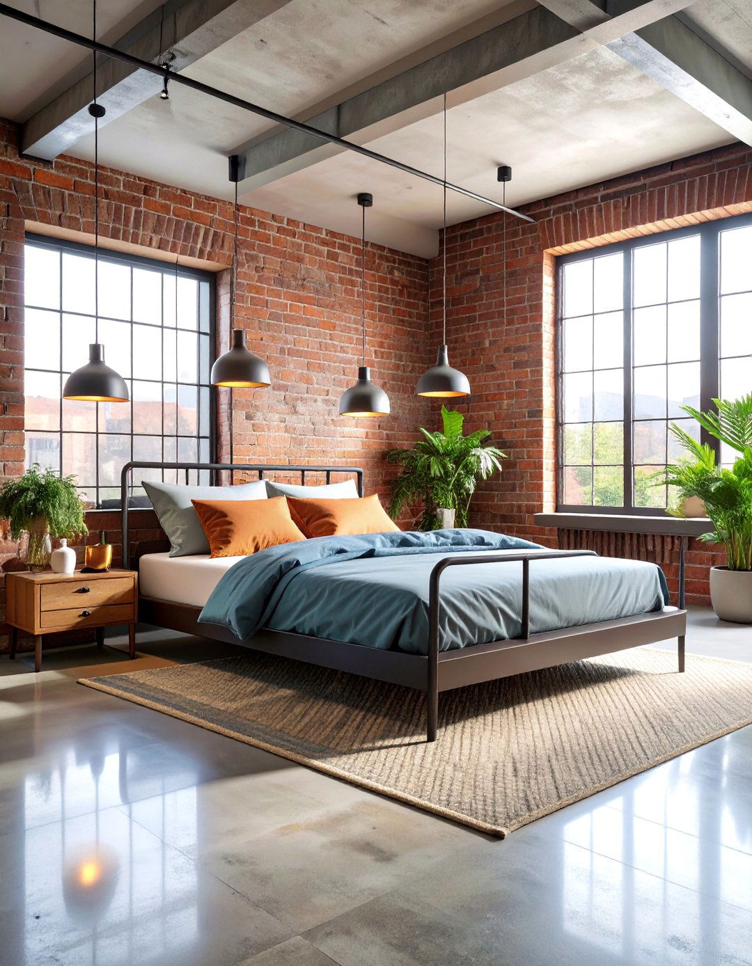 Concrete Floor Industrial Bedroom - 25 Industrial Bedroom Ideas