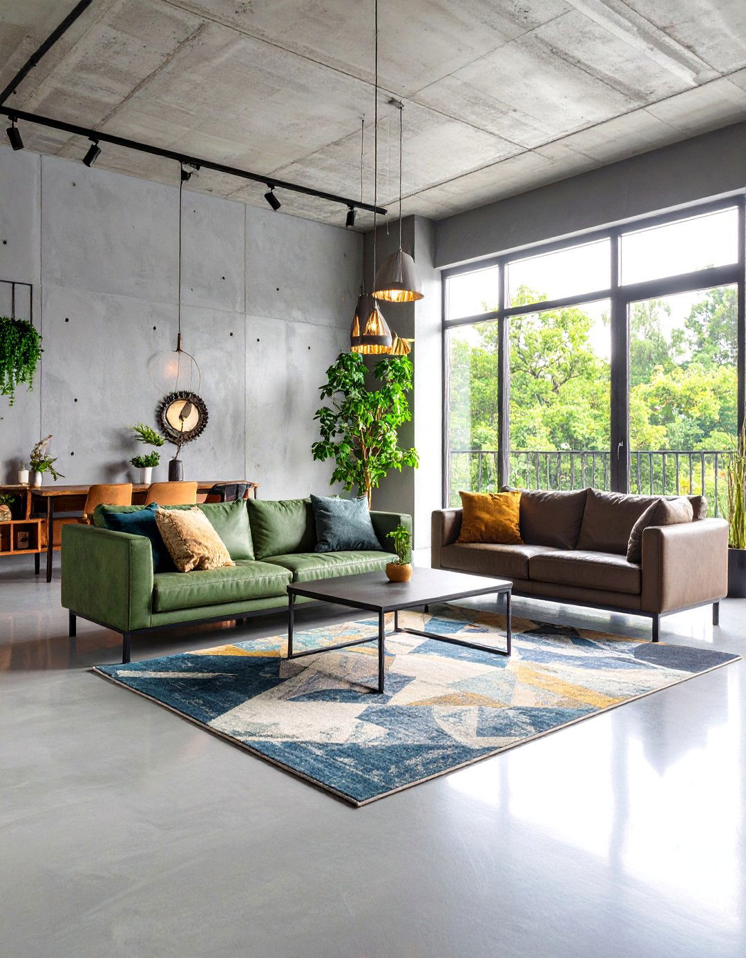 Concrete Floor Living Space with Metal Accents - 25 Metro Style Interior Design Ideas