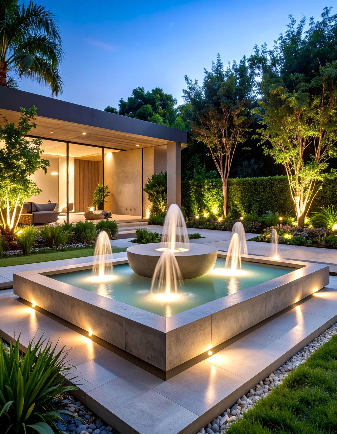 Concrete Fountain Features - 25 Concrete Garden Ideas