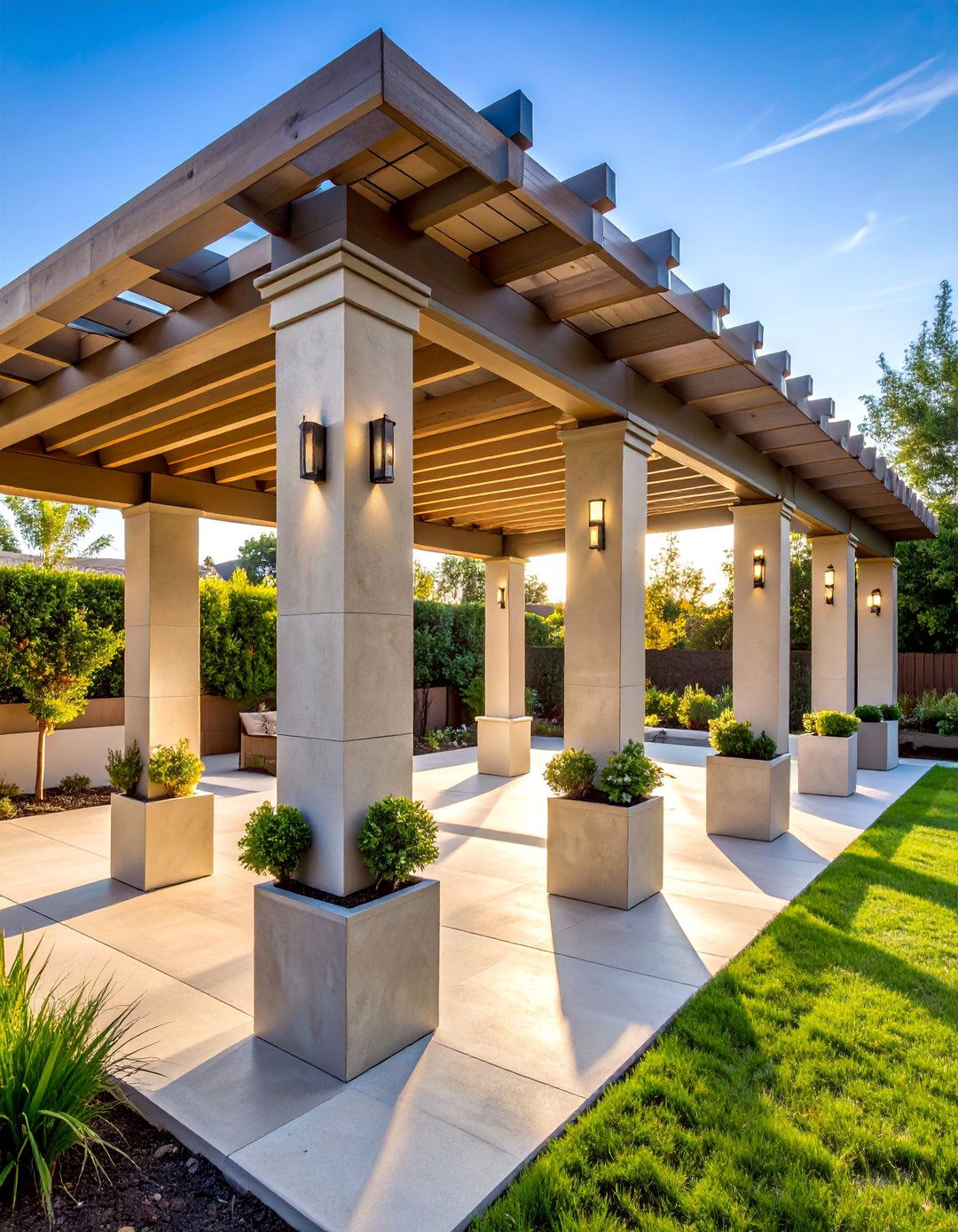 Concrete Garden Pergola Supports - 25 Concrete Garden Ideas