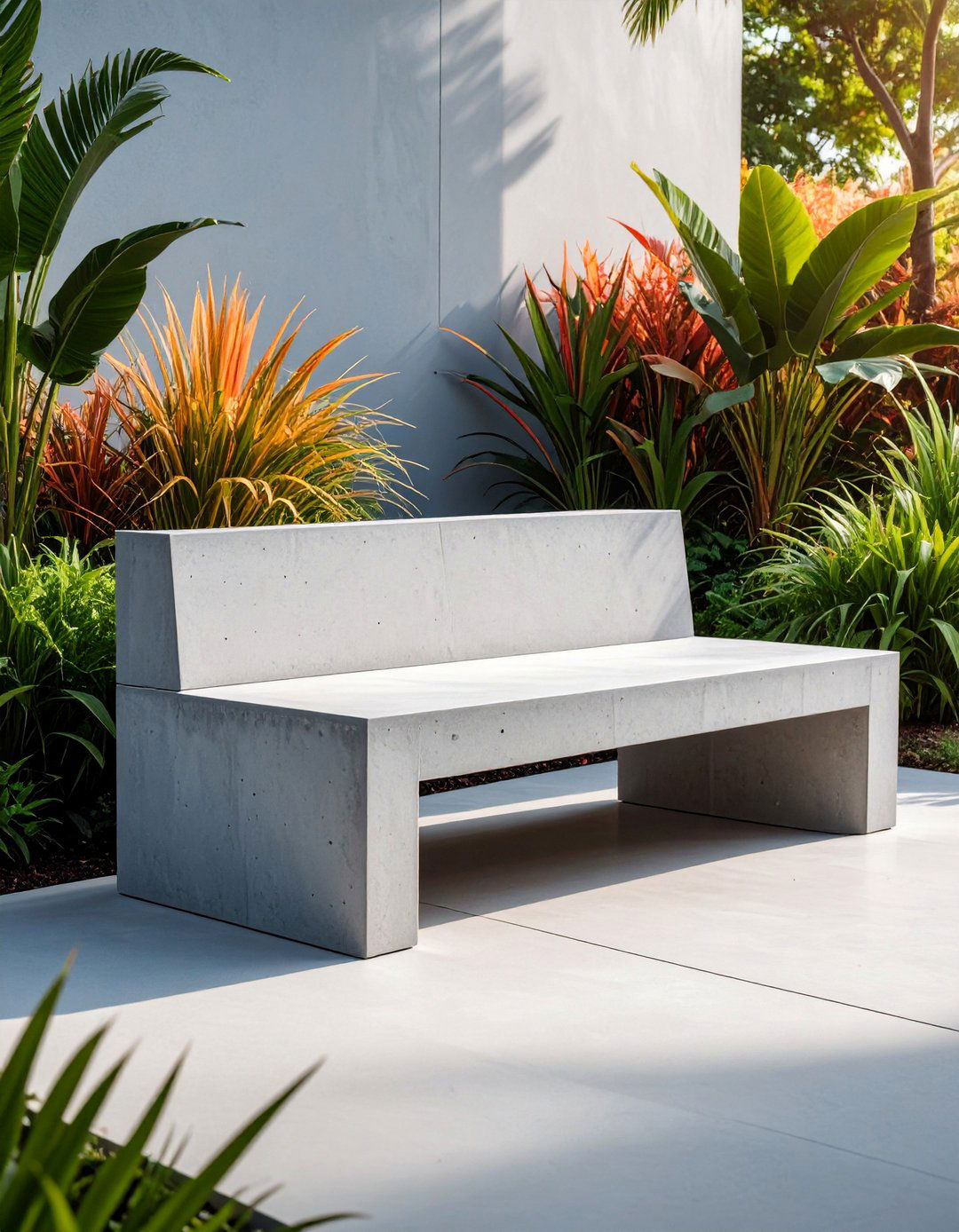 Concrete Garden Seating with Modern Minimalist Style - 25 Garden Seating Ideas