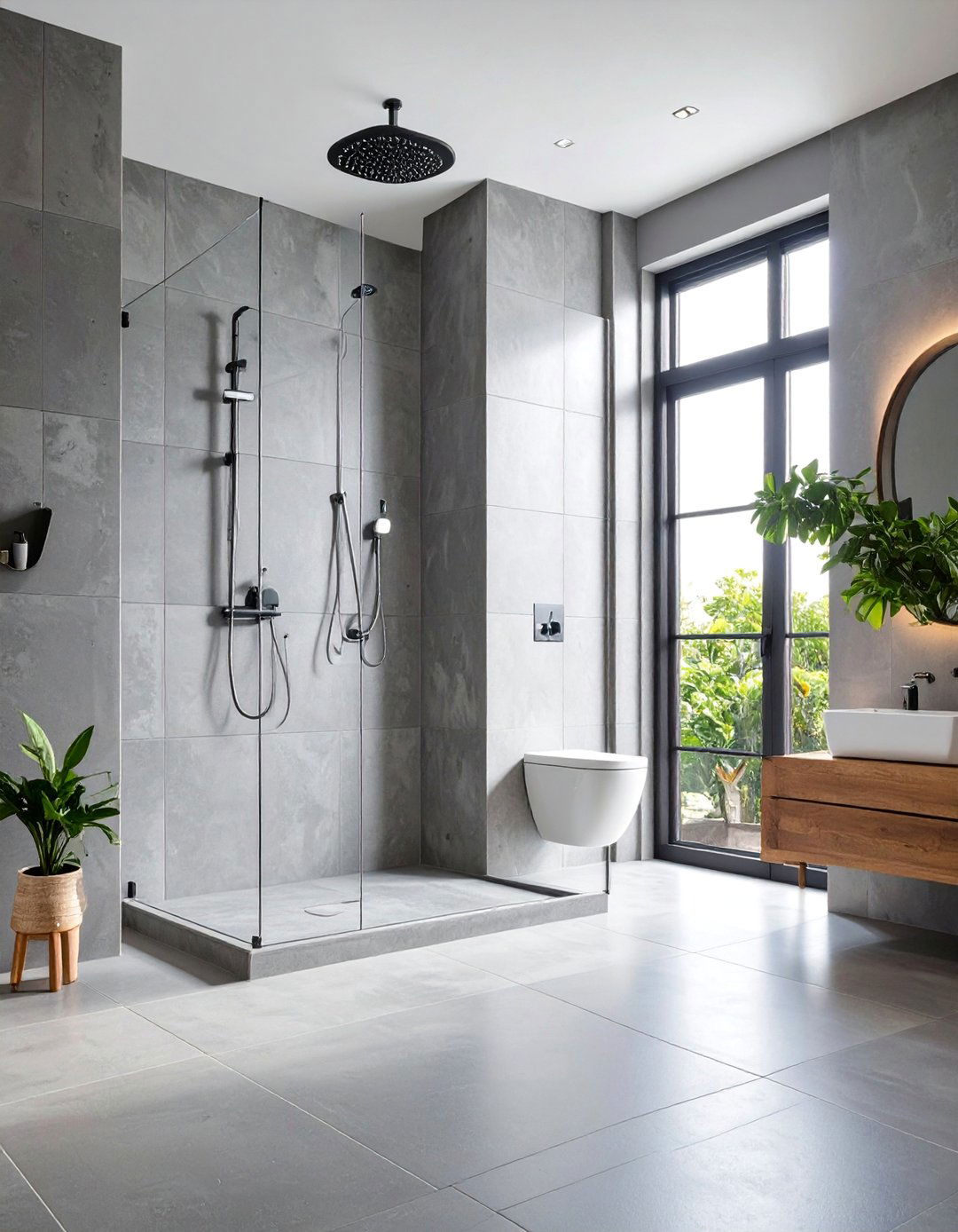 Concrete Look Shower Floor Tiles - 25 Shower Floor Tile Ideas