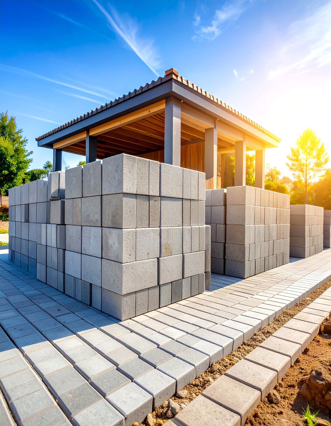 Concrete Masonry Units - 25 Gravel Driveway Edging Ideas