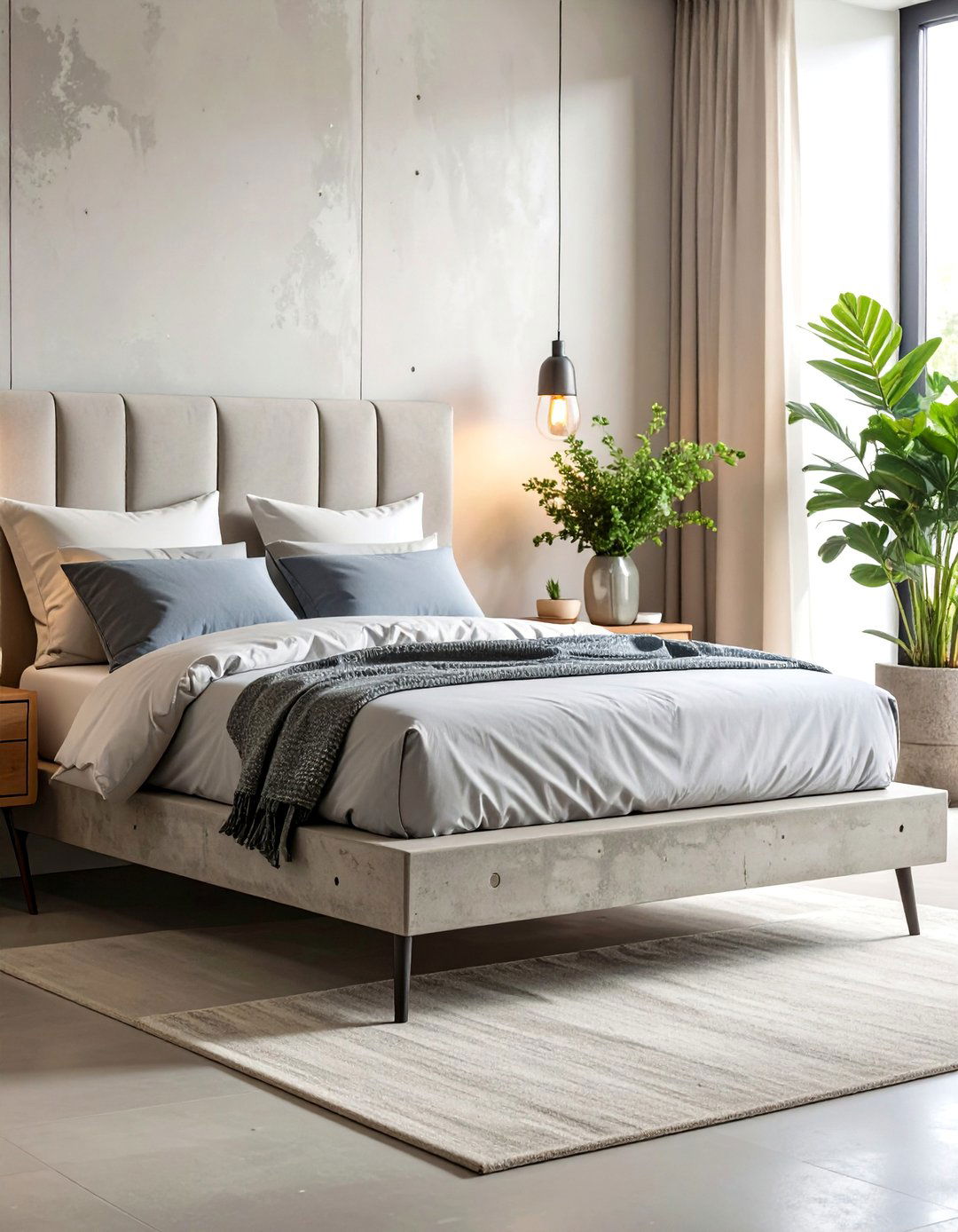 Concrete Modern Nightstand - 25 Nightstand Ideas