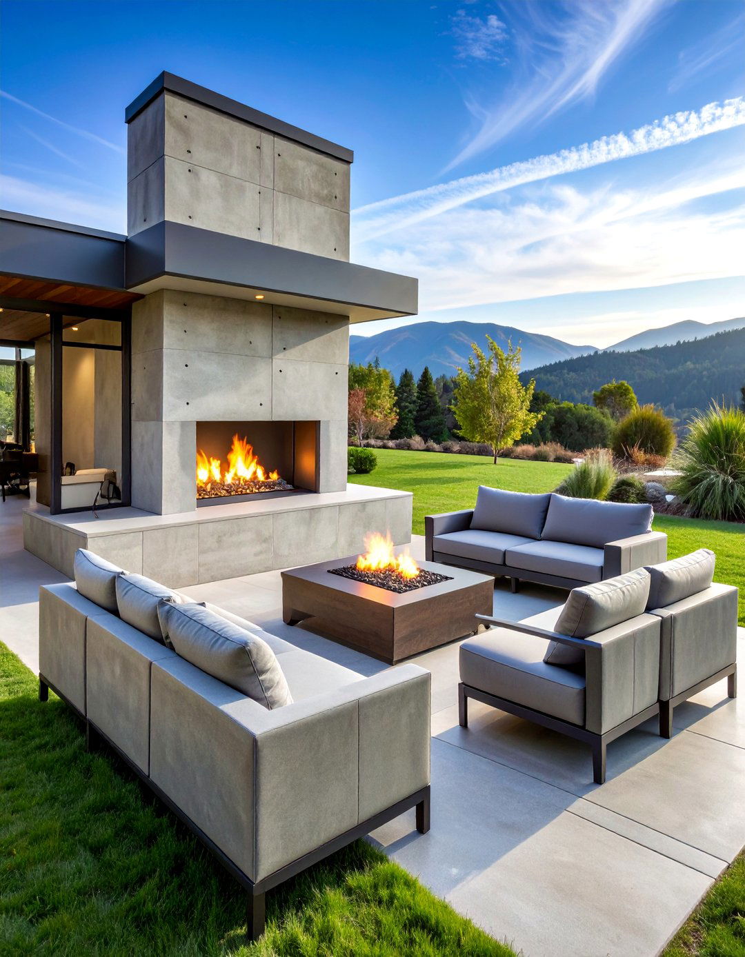 Concrete Outdoor Fireplaces - 25 Concrete Garden Ideas