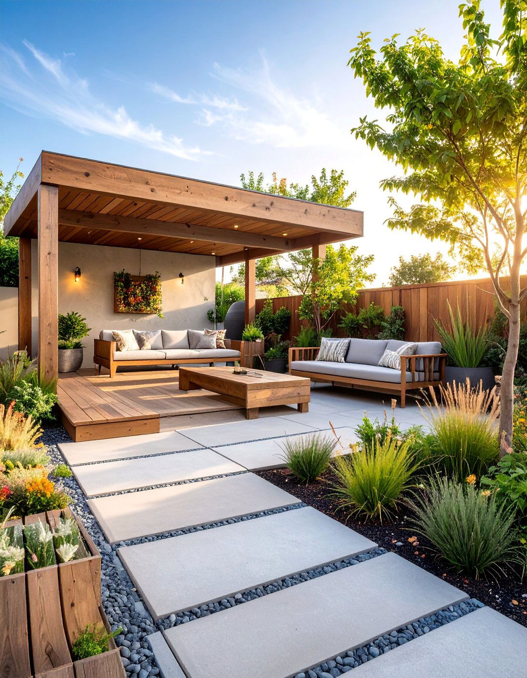Concrete Patio with Sustainable Materials - 25 Small Backyard Patio Ideas