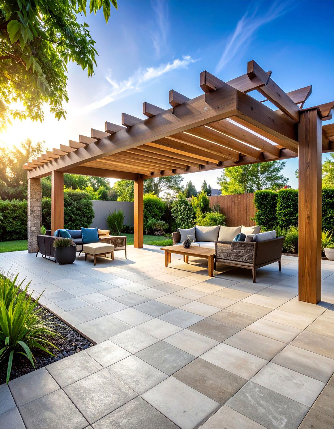 Concrete Paver Pergola Versatility - 25 Pergola Flooring Ideas