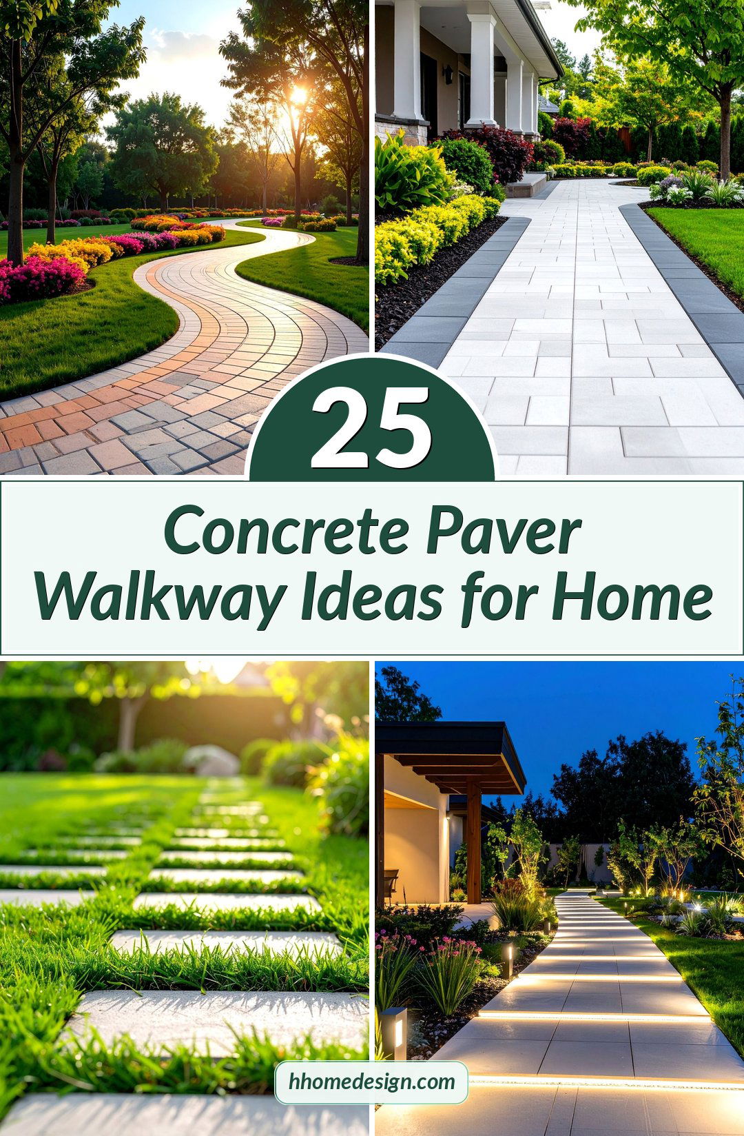 25 Concrete Paver Walkway Ideas for Home