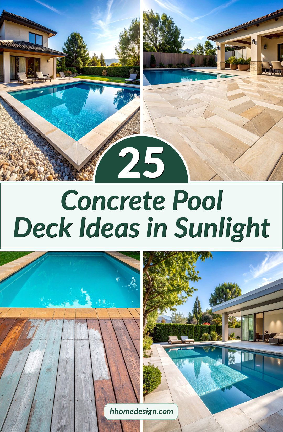 25 Concrete Pool Deck Ideas in Sunlight