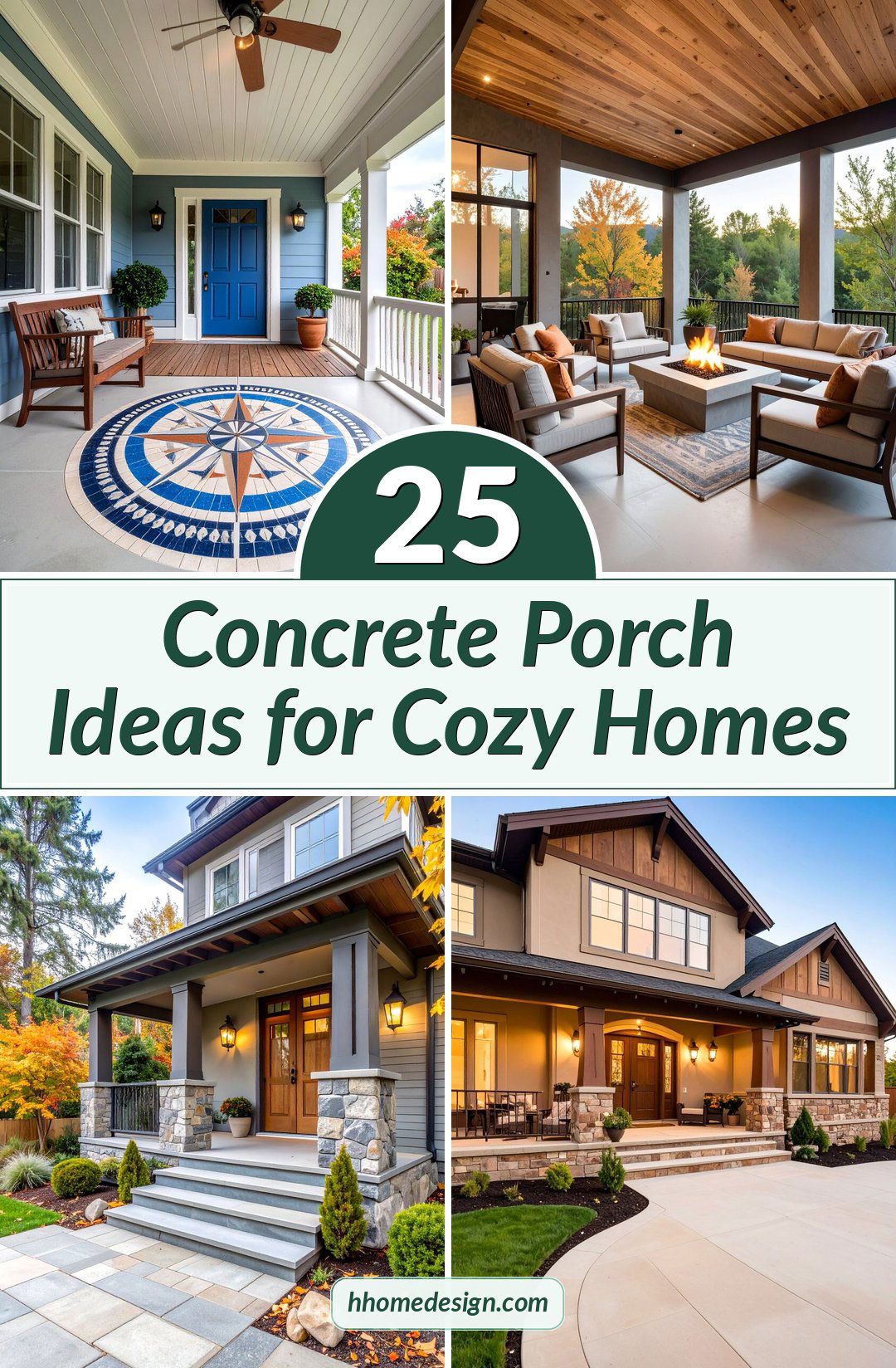 25 Concrete Porch Ideas for Cozy Homes