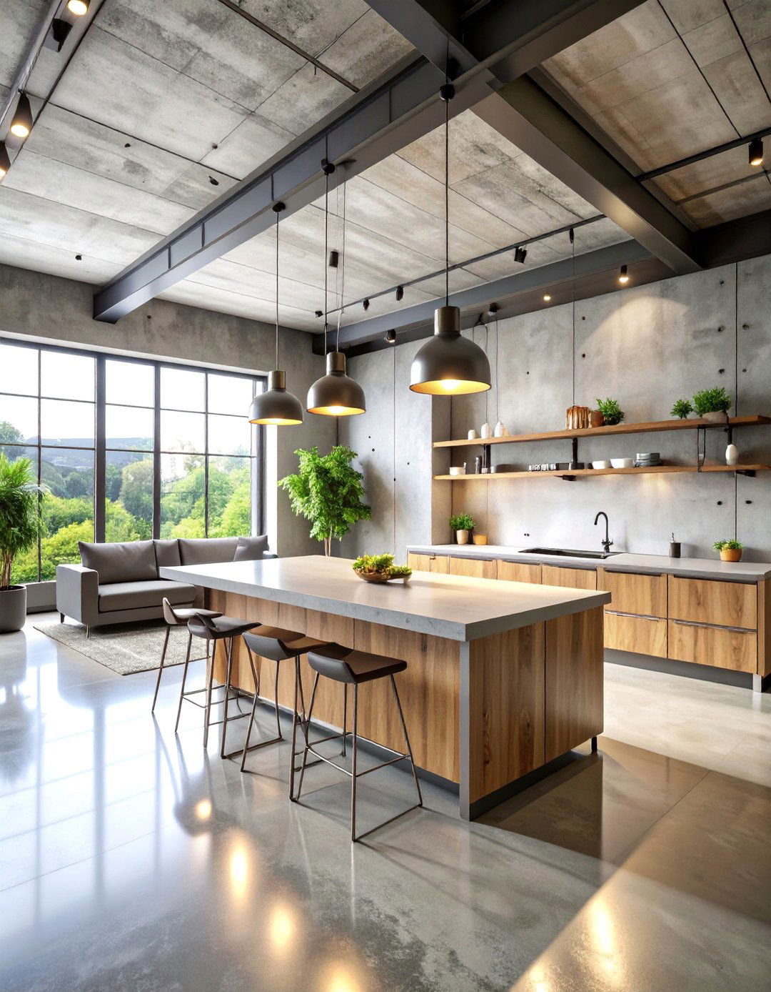Concrete Surfaces with Steel Accent Elements - 25 Bauhaus Interior Design Ideas