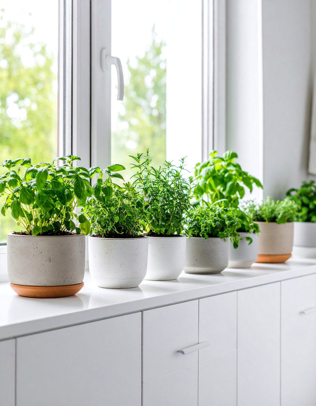 Concrete Window Sill Planters - 25 Concrete Bathroom Ideas