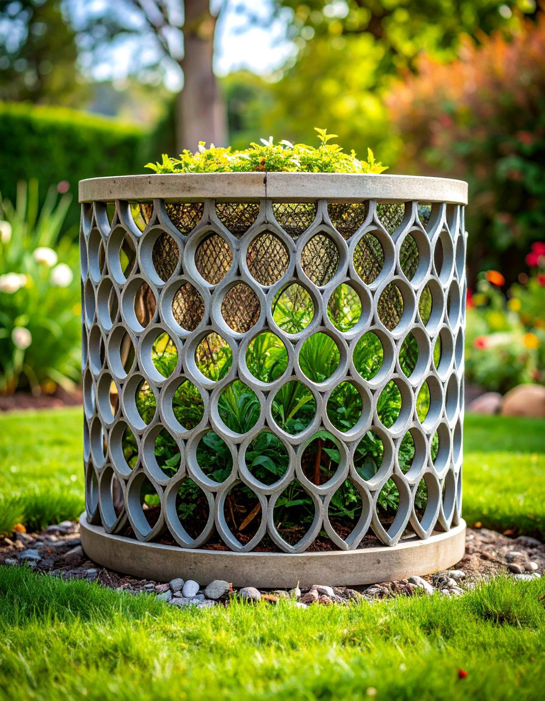Concrete Wire Mesh Cylinder Cage - 25 Tomato Trellis Ideas