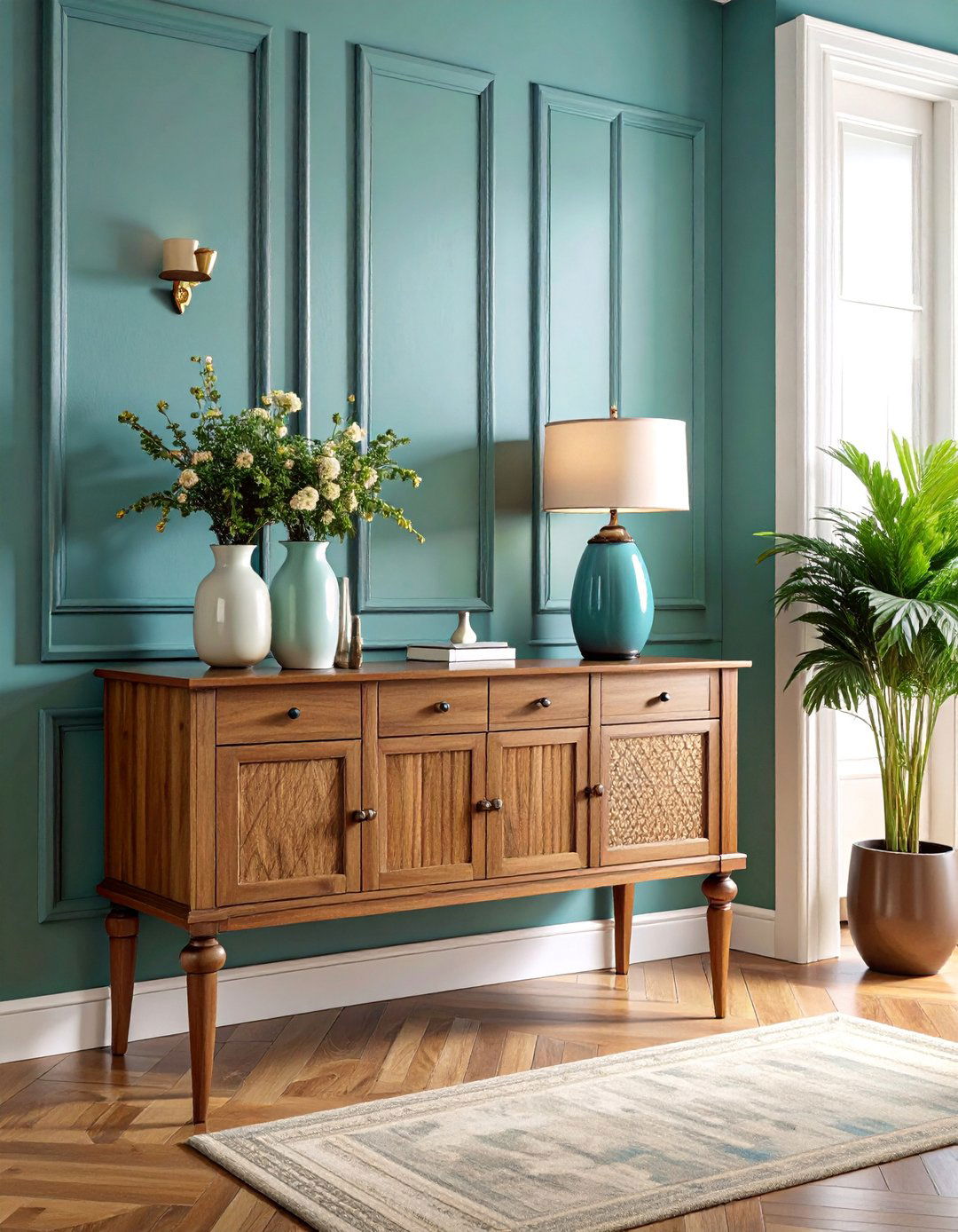 Console Table Hallway Storage with Drawer Organization - 25 Hallway Storage Ideas