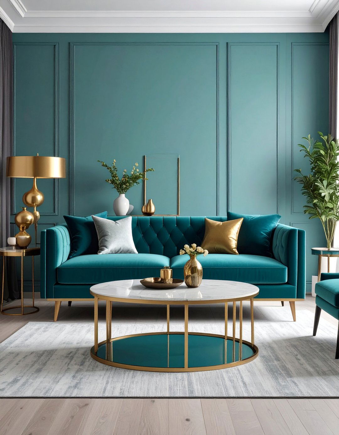 Console Table with Color Coordinated Monochromatic Scheme - 25 Console Table Decor Ideas